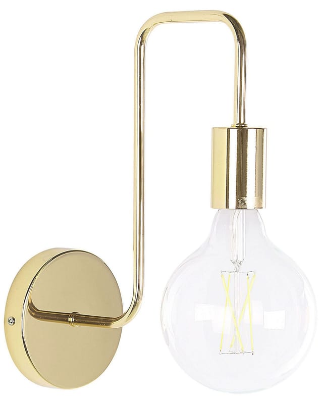 Wandleuchte Gold mit 32 cm Höhe Lampe aus Metall Wohnzimmer Schlafzimmer Küche Flur Moderne Deckenleuchte Modernes Design
