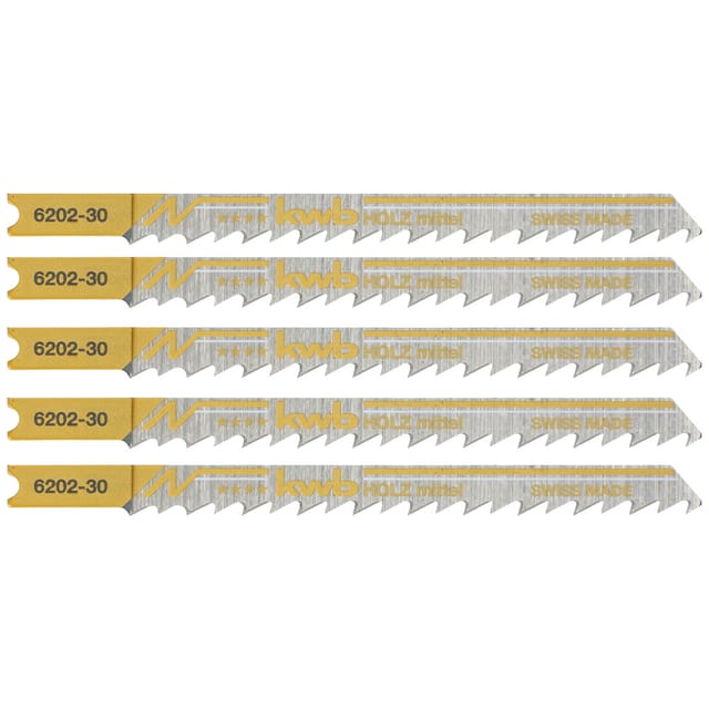 KWB - 620235 Stichsägeblätter, Holzbearbeitung, hcs, Universalschaft, Profi-Pack, 5 x mittel 5 St.