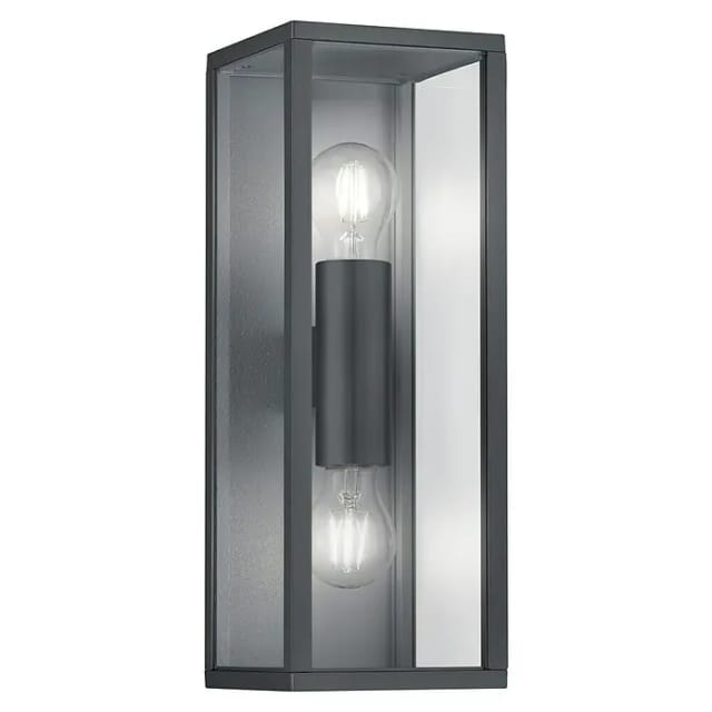 Trio Lighting - Up & Down Außenwandleuchte garonne in Anthrazit mit Glas, Höhe 38cm
