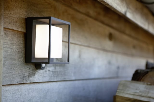 Lutec LED Außenleuchte Solar Curtis 3 W 19 x 16,5 cm Bewegungsmelder Außenleuchte