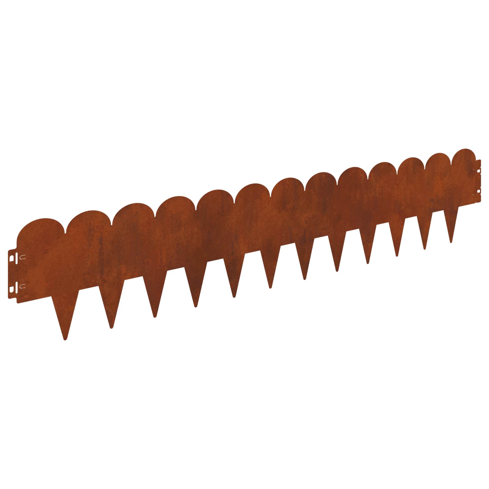 Vidaxl Lawn Edge Sharp&round Top 10 Pcs 103x20cm Steel Rusty