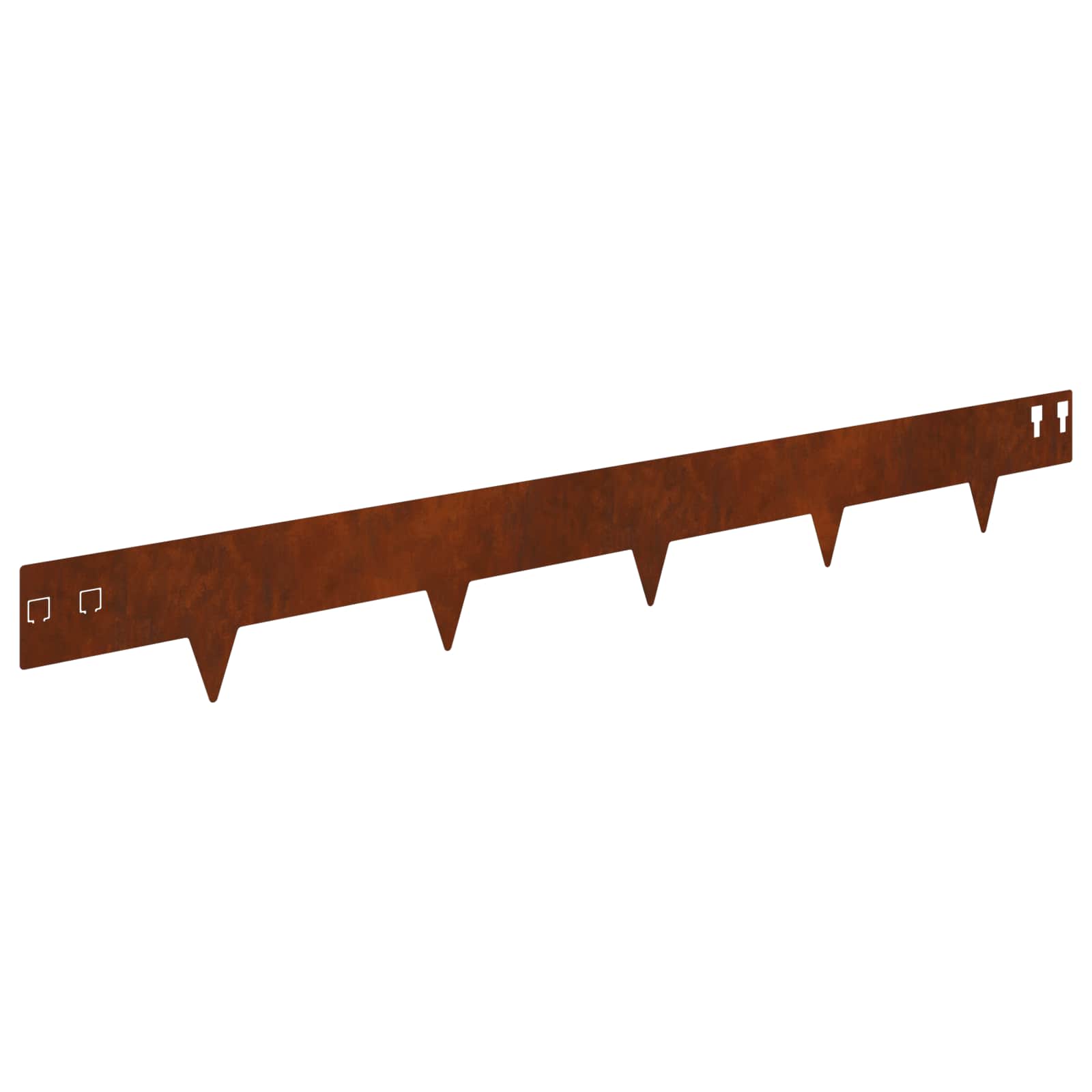 Vidaxl Lawn Edge With Sharp Points 20 Pcs 100x12cm Steel Rusty