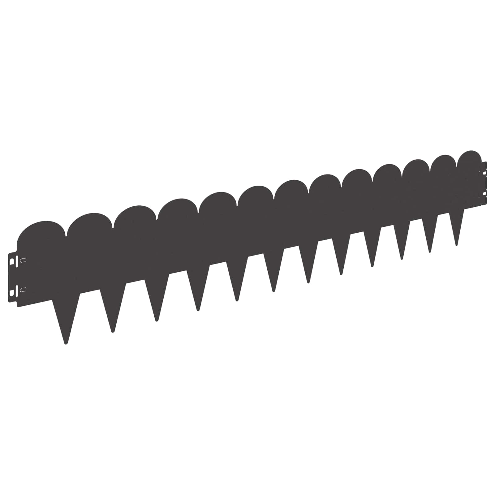 Vidaxl Lawn Edge Sharp&round Top 10 Pcs 103x20cm Steel Black