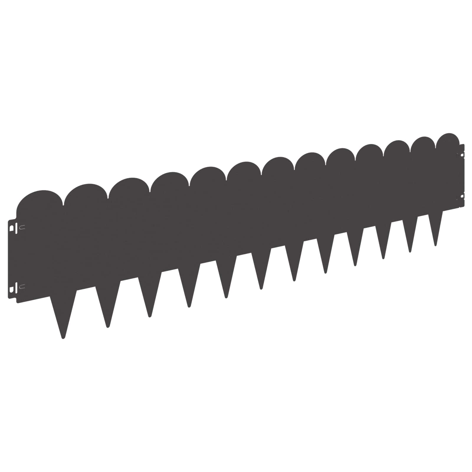 Vidaxl Lawn Edge Sharp&round Top 10 Pcs 103x25cm Steel Black