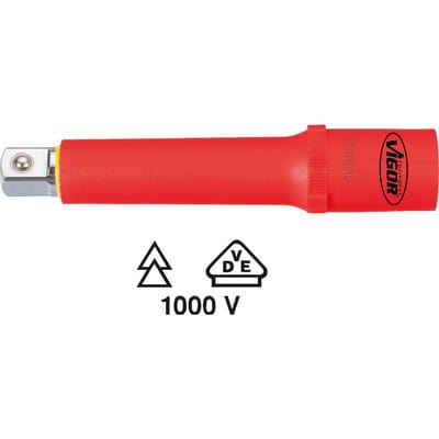 Vde Verlängerung ∙ V3341 ∙ 1/2 Zoll (12,5 mm) Vierkant hohl ∙ 1/2 Zoll (12,5 mm) Vierkant massiv ∙ 125 mm