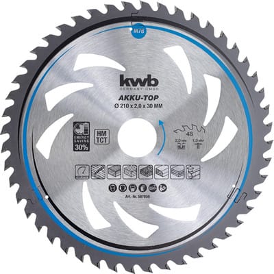 kwb 587856 Hartmetall Kreissägeblatt 210 x 30 x 1.3 mm Zähneanzahl: 48 1 St.