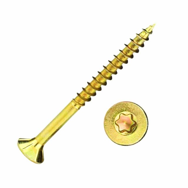 Spanplattenschrauben 6,0 x 40 mm, 500 Stück, Senkkopf, Teilgewinde, Fräsrippen