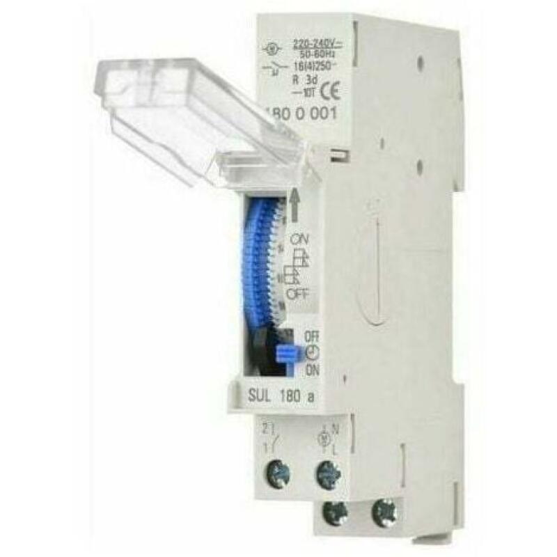 Fliti 24-stunden-zeitschaltuhr (mechanisch) – Programmierbar In 15-minuten-schritten – Din-schienenmontage – 220–240 V Wechselstrom – Integrierter 1,2-v-40-mah-ni-mh-akku