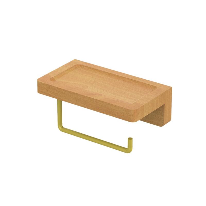 Fliti Doppel-toilettenpapierhalter Aus Massivem Buchenholz – Selbstklebend Oder Zum Anschrauben An Der Wand – Abgerundete Ecken – Badezimmerdekoration