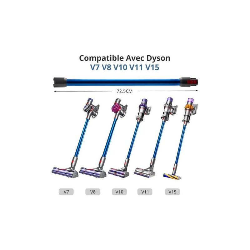 Starres Teleskoprohr Für Dyson Staubsauger V11/v10/v8/v7 – 72 Cm, Schnellverschluss, Blau