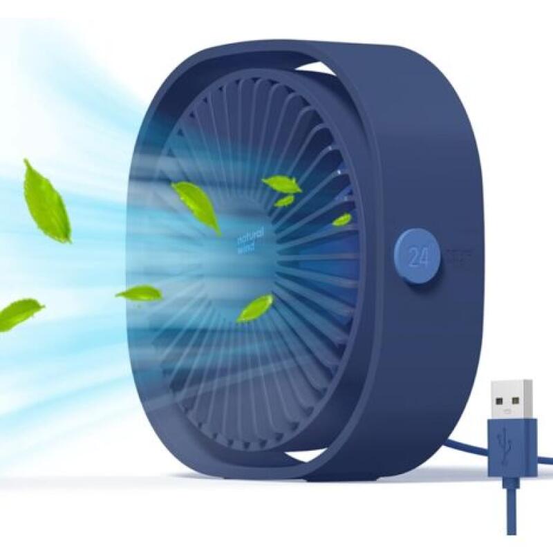 Fliti Mini-usb-ventilator, Tragbarer, Leiser Ventilator, 3 Einstellbare Geschwindigkeitsstufen, Usb-betrieben, Für Zuhause Und Büro (blau)
