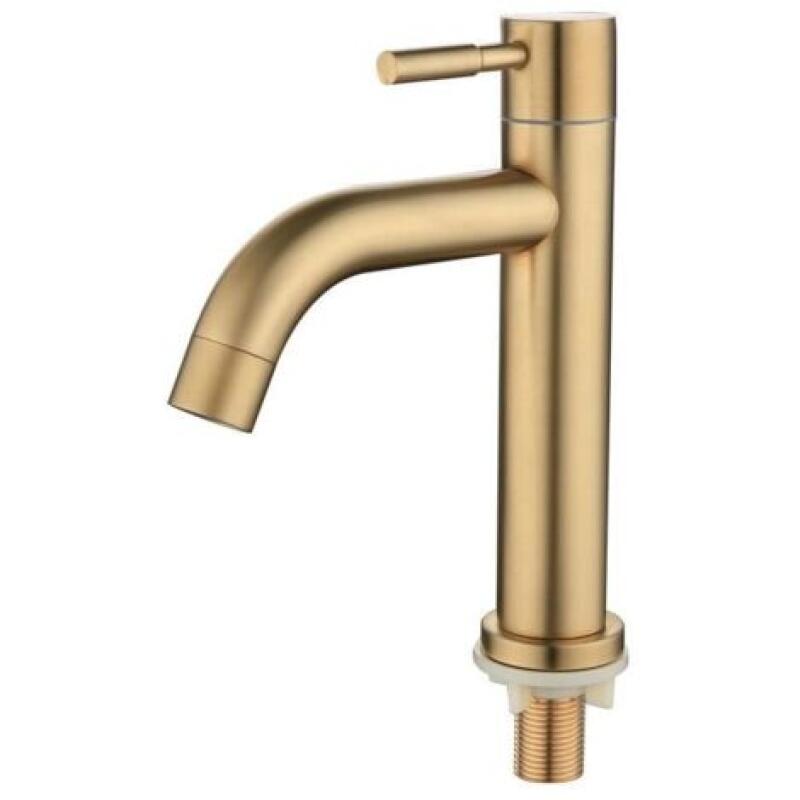 Fliti Einhebel-waschtischarmatur – Massives Messing – Gebürstete Goldoberfläche – Höhe 183 Mm – Keramikkartusche Für Präzise Steuerung