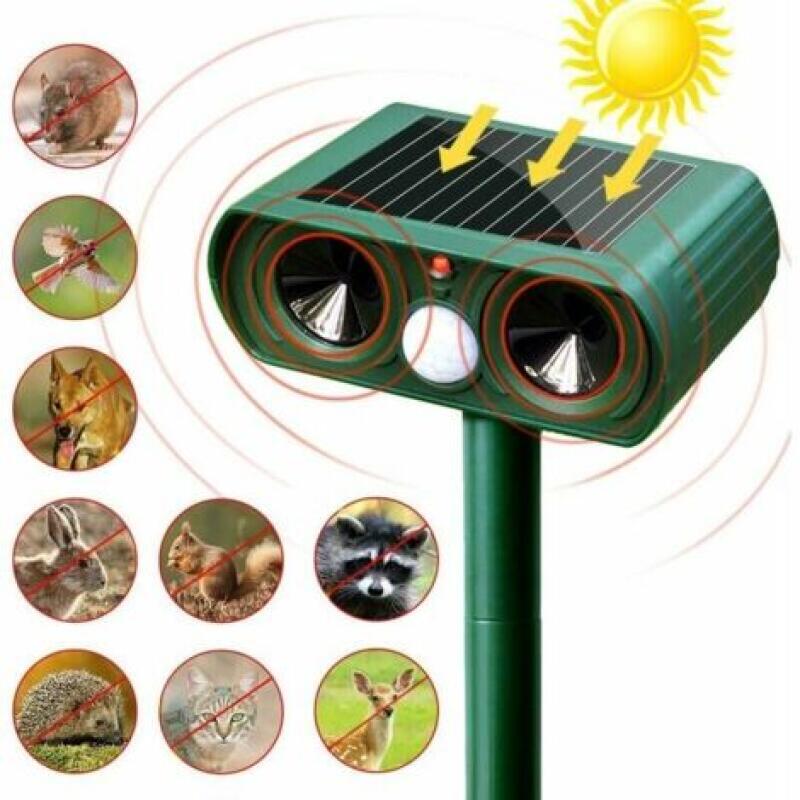 Fliti Ultraschall-solar-katzenabwehrgerät Für Den Außenbereich – Einstellbare Empfindlichkeit Und Frequenz – Hält Schädlinge Fern, Gartenschutz