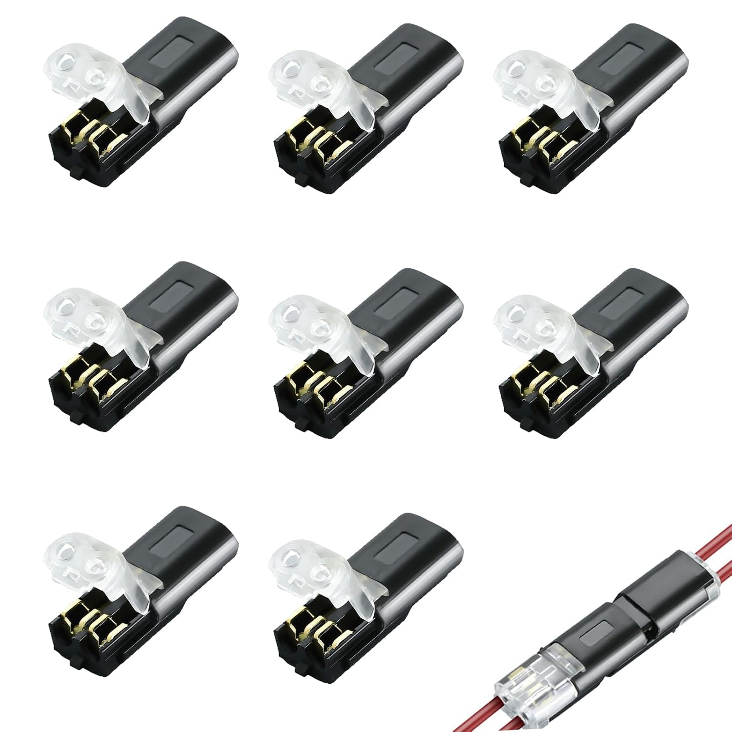 Fliti 8er-pack Drahtverbinder, Lötfreie Elektrische Verbinder Mit Verriegelungsschlaufe, Schnellverbinder Für Zwei Drähte Für Kabel Von 18–22 Awg, Stoßverbinder Für Zwei Drähte