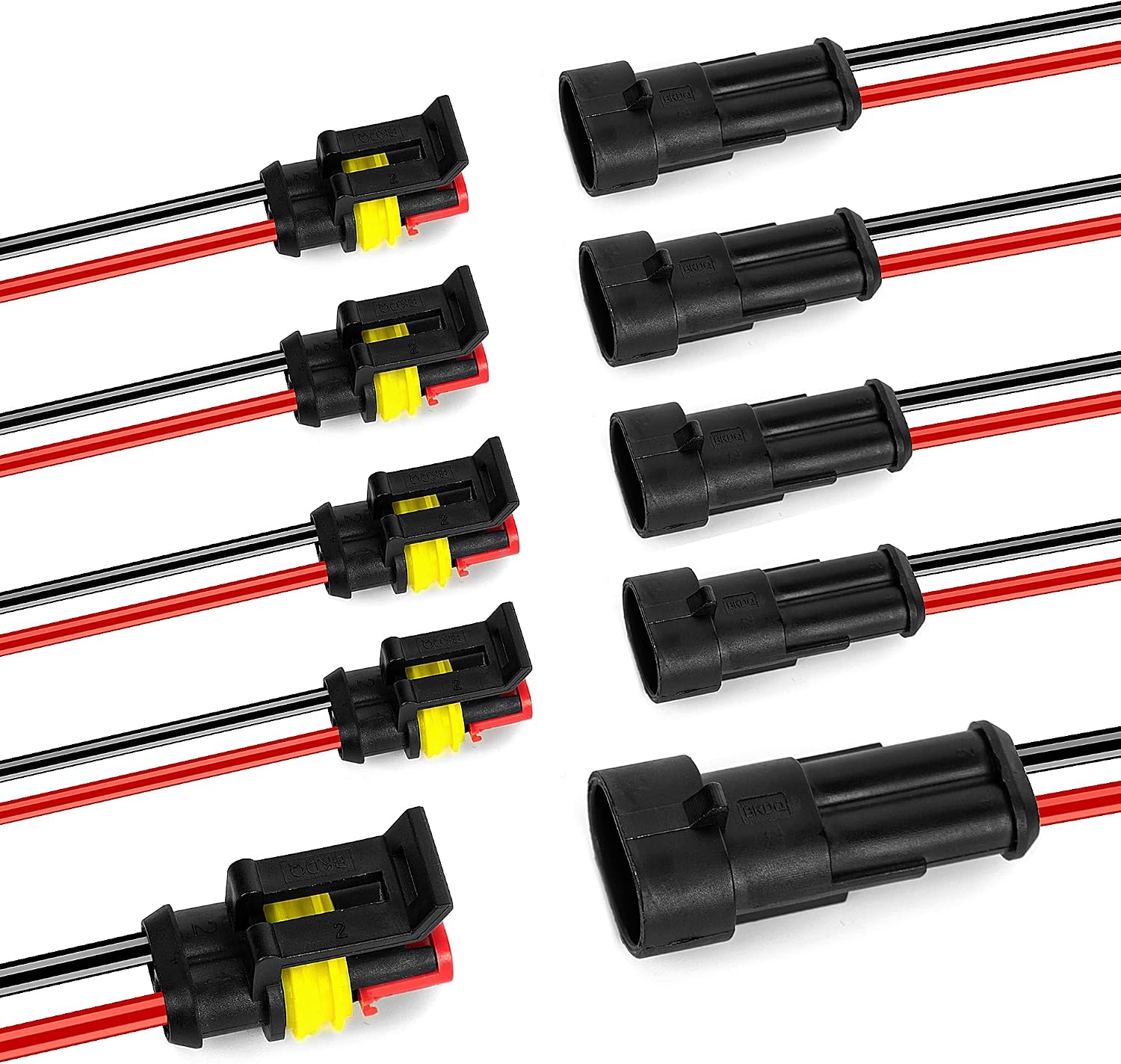 Fliti 5er-packung 2-polige Wasserdichte 16 Awg-elektroverbinder Mit Awg-marinekabel