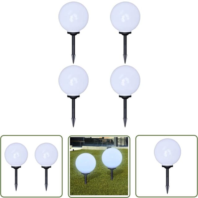 The Living Store Wegeleuchten 4 Stk. Led 30 Cm Mit Erdspieß - Led Solarleuchten - Gartenbeleuchtung - Outdoor Beleuchtung - Solarstrahler - Wegeleuchten