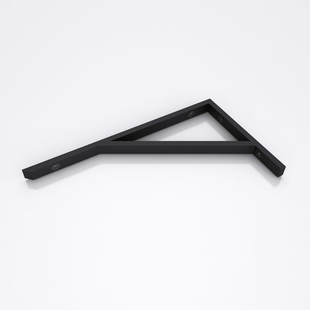Wandkonsole WH02 aus Edelstahl Länge: 50cm Anzahl: 2 Stück Träger Regalträger Waschtischkonsole Regalhalter - Schwarz matt | L-Form - Doporro