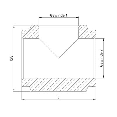 T-Verteiler, g 1/8, sw 16, Messing - Riegler