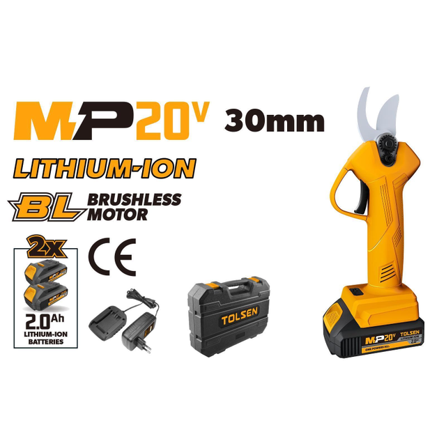 Mp20v Burstenlose Akkuschere + Koffer Und 2 Tolsen-Akkus