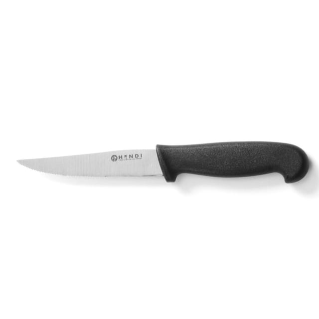 Professionelles Universalmesser mit Wellenschliff, schwarz HACCP, 100 mm - Hendi 842102