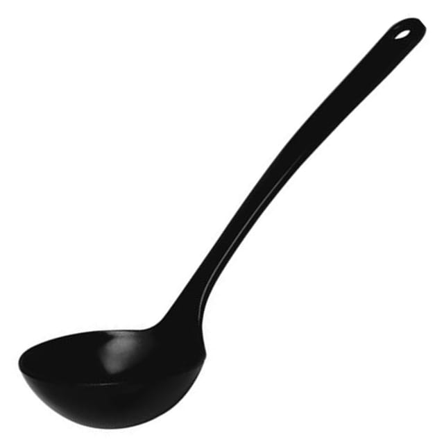 Suppen- und Saucenkelle aus Melamin, schwarz, 0,14 l - Hendi 563755