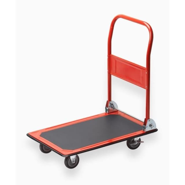 Plattformwagen - Klappbar - Bis 150 kg Tragkraft - Feststellbremse / Transporthilfe mit Lenkrollen / Paketwagen mit Antirutsch-Beschichtung /