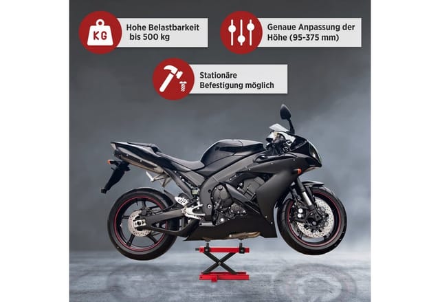 Arebos - Motorradheber Motoradhebebühne Montagebock Montageständer Hebebühne Rot