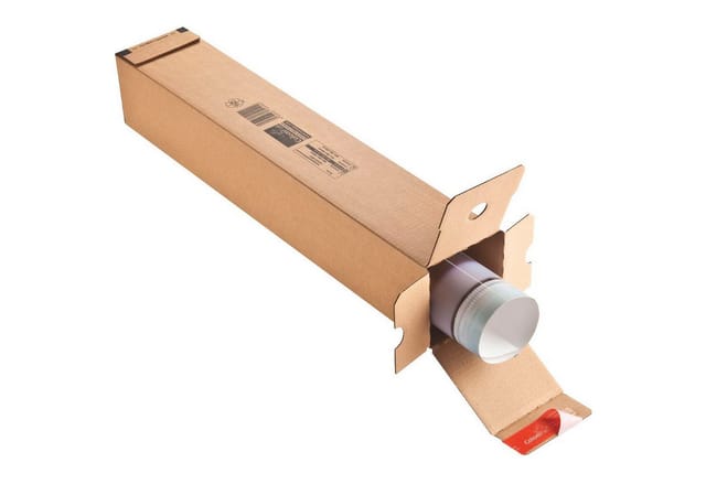 Versandhülse ® 10,8 x 10,8 x 43 cm (B x H x L) mit Selbstklebung Kraftliner Wellpappe braun