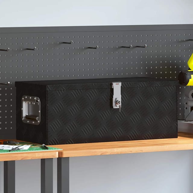 Aufbewahrungsbox Schwarz 70x31x27 cm Aluminium - Vidaxl
