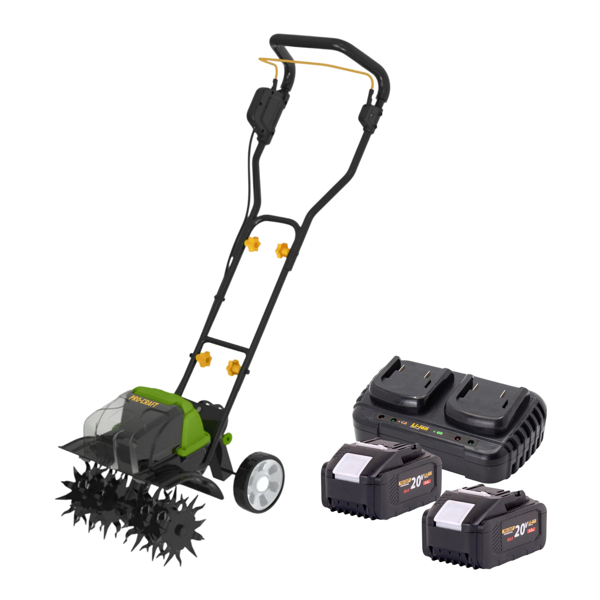 Procraft Ct20/2bb Akku Kultivator 40 V ( 2x 20 V ) 360 Mm Brushless + 2x Akku 8,0 Ah + Ladegerät
