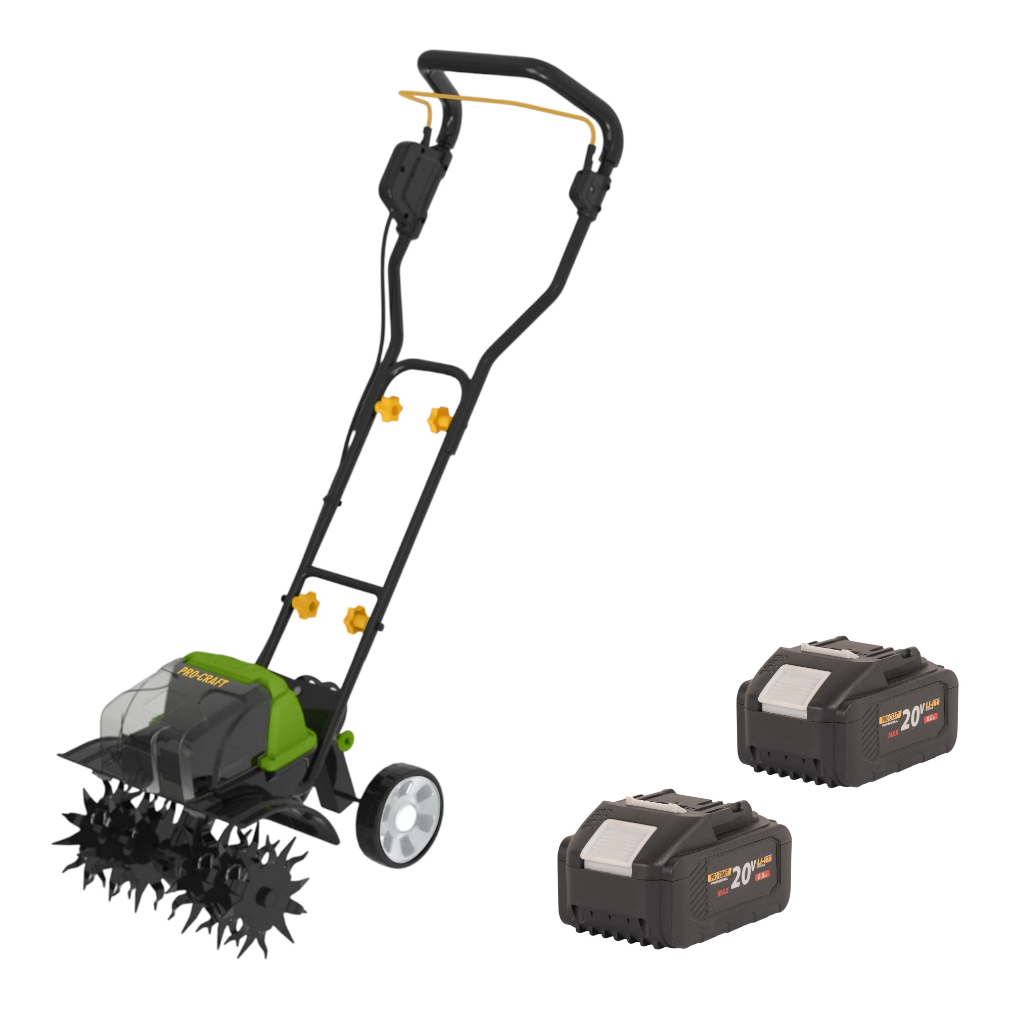 Procraft Ct20/2bb Akku Kultivator 40 V ( 2x 20 V ) 360 Mm Brushless + 2x Akku 8,0 Ah - Ohne Ladegerät