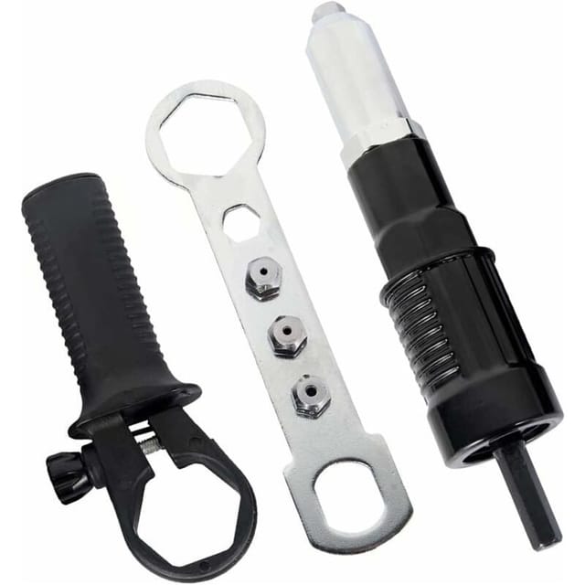 Adapter Für Elektrische Nietpistole, Nietbohrer-adapter, Nietmuttern-einsatzwerkzeug Mit Nietkopf (2,4/3,2/4,0/4,8 Mm Durchmesser) Und Schwarzem Griffschlüssel