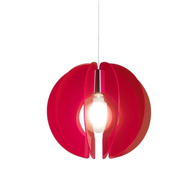 Suspendierung Sirio fluoreszierendes Rot in verchromtem Metall Cm. 40 x 40 Std