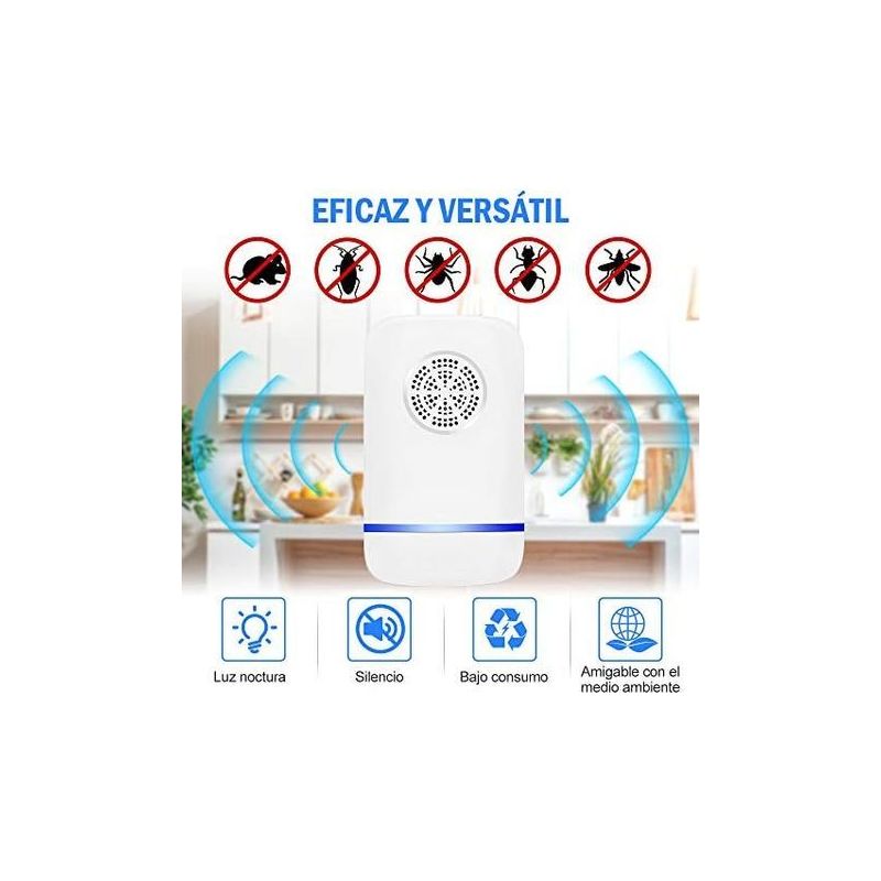 2er-pack Ultraschall-schädlingsbekämpfer Zur Bekämpfung Von Mücken, Ameisen, Kakerlaken, Fliegen, Spinnen, Bettwanzen, Ratten Und Mäusen -