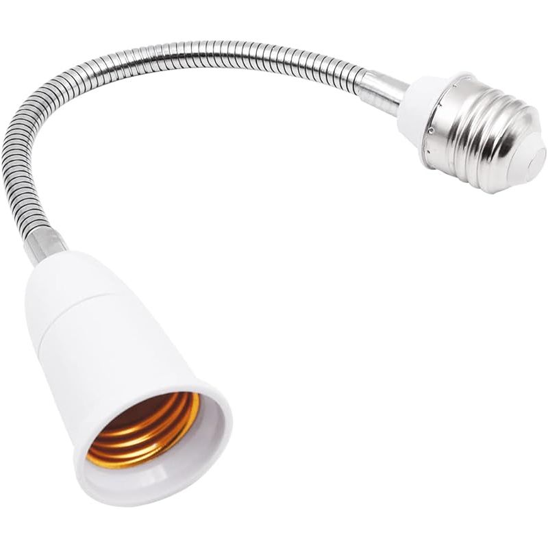 Lot De 2 Adaptateurs D'Extension Flexibles En Col De Cygne E27 Pour Extension D'Ampoule - 28 Cm