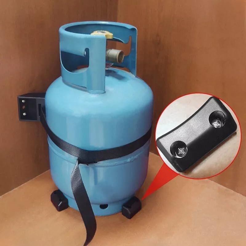 Großer Gasflaschenhalter Für Wohnwagen – 2 Meter Sicherheitsgurt Und 3 Abstandshalter Für Wohnmobile Und Transporter – Platzsparendes Zubehör