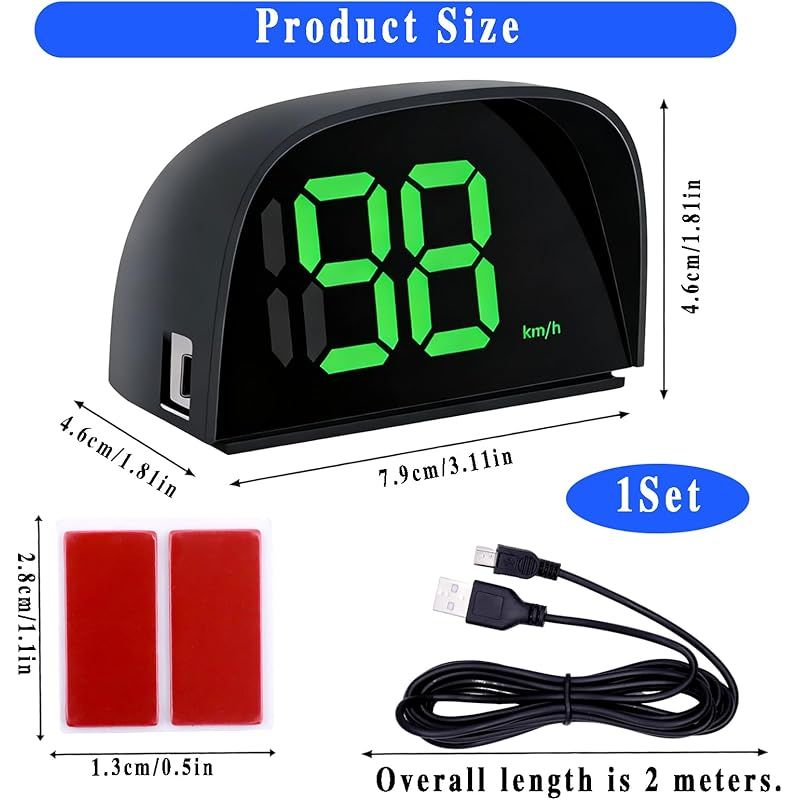 Digitaler Gps-drehzahlmesser Für Auto-hud-display, Tachometer Mit Sonnenblende, Präzises Gps Für Auto, Motorrad Und Elektroroller, Großes Led-display, Plug & Play