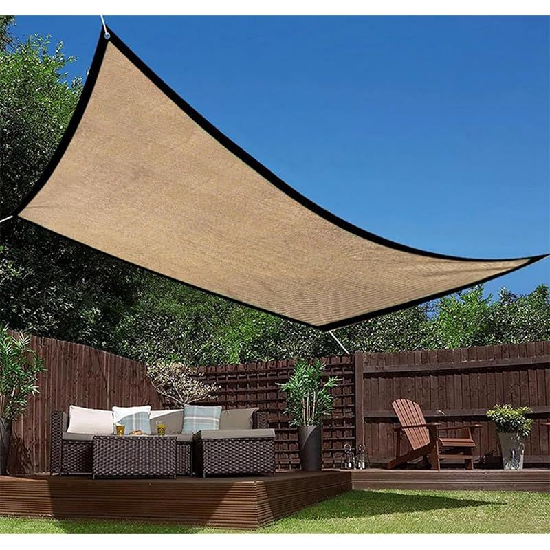 Schattierungsnetz Für Den Garten, 6 X 4 M Sonnensegel, Rechteckiges Schattierungstuch 2 X 3 M, Atmungsaktive Schattierungsplane Mit Ösen, Atmungsaktiv Für Terrasse, Garten, Hühnerstall, Beige – 4 X 6