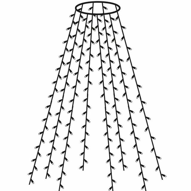 F-h-s International - Baumvorhang 160 led 8 Stränge je 20 led, Strang 2,0 m, IP44, mit Timer