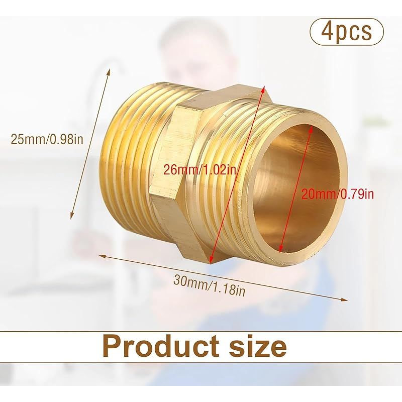 Stück 3/4"-doppelnippel Aus Messing, 3/4"-außengewinde-verschraubung Aus Messing, Doppelgewindeverschraubung, Sechskantform, Für Rohre, Heizungsanlagen Und Bewässerungssysteme