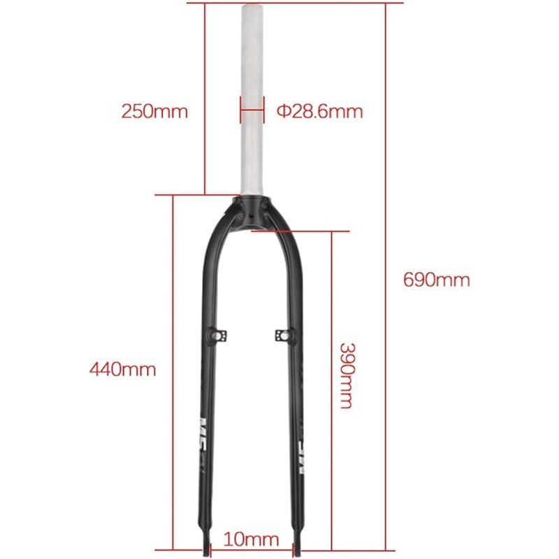 Starre Mountainbike-gabel 26" 27,5" 1-1/8" Gerades Rohr Ohne Gewinde Qr 9 X 100 Mm Scheibenbremse V-bremse Ultraleichte Aluminiumlegierung Mountainbike-vorderradgabel (farbe: Grau + Weiß, Größe: 26")