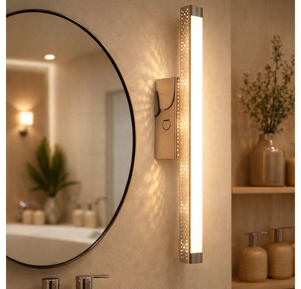 Wandleuchte Wandlampe modern led Wandlampe mit Touchdimmer silber, Metall, 1x led 8,6W 600Lm 3000K, LxBxH 42x4x9 cm Wofi 4402.01.01.7000
