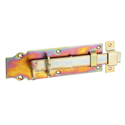 Alberts - Schlossriegel, mit flachem Griff, gerade, mit Schlaufe, disp., Platte LxB200x64mm