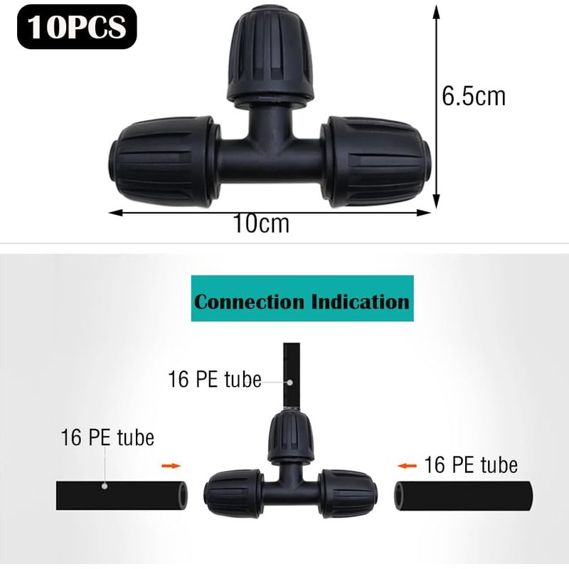 Tropfbewässerungsverbinder, 1/2-zoll-tropfbewässerungsschlauch, 10 Stück, Y-förmiger Tropfbewässerungsverbinder, Kunststoff-schlauchverbinder, Für 16-mm-tropfbewässerungssystem