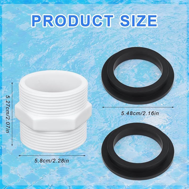 Poolschlauchverbinder Kompatibel Mit Intex Und Coleman, 38-mm-aufstellpool-schlauchadapter Mit 2 Dichtungen, Ersatzteil Für Filterpumpen Und Salzwassersysteme