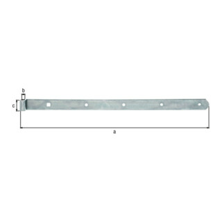 FP - Ladenband Länge 500 x 10 x 30 mm Stärke 3 mm Stahl galv. verz. dickschichtpassiviert ø 10 mm abgerundet