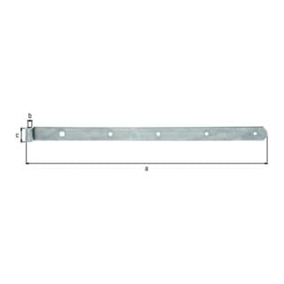 FP - Ladenband Länge 500 x 10 x 30 mm Stärke 3 mm Stahl galv. verz. dickschichtpassiviert ø 10 mm abgerundet