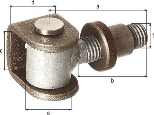 FP - alberts Torband, verstellb.um15mm, U-Bügel u.Einschweißm.Stahl roh, z.Anschweißen, Gew.M24