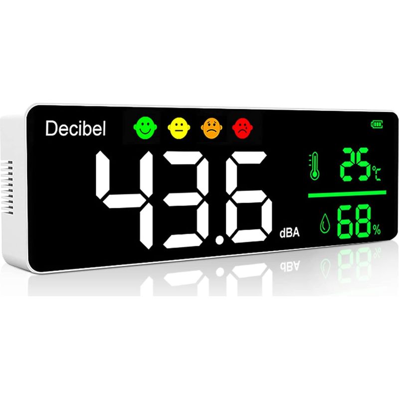 [french Days]sonomètre 30130db 11 "lcd Professionnel Sonomètre Décibelmètre Décibel/température/humidité Avec Alarme Et Câble Usb Pour Bureau À Domicile École Bar Usine