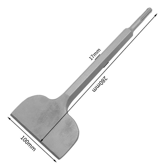 Flachmeißel Φ17x100 X 280mm - Ideal zum Entfernen von Beton und Mauerwerk - SDS RUNDE, extra gehärtete Spitze - Meißeln mit einem Abbruchhammermeißel